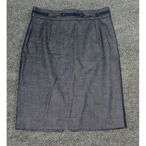 Antonio Melani grey denim pencil skirt with embellished , lined Size 8‎ Lq